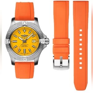 New 20mm Orange FKM Fluororubber Rubber Watch Band